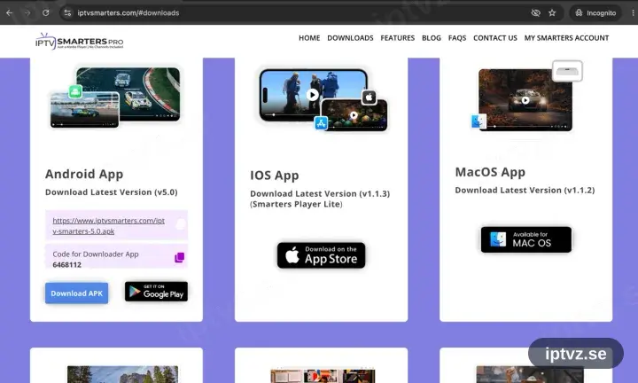 Nedladdning av IPTV Smarters Pro som APK-fil på Android TV
