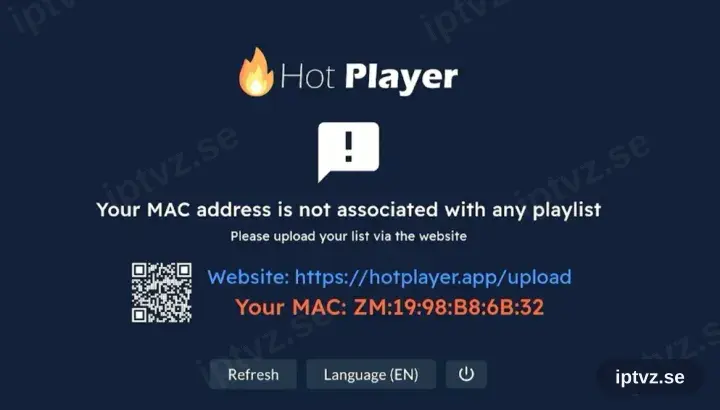HotPlayer ber dig lägga till en spellista