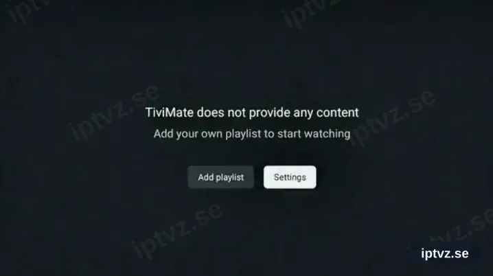Knappen Add playlist i TiviMate