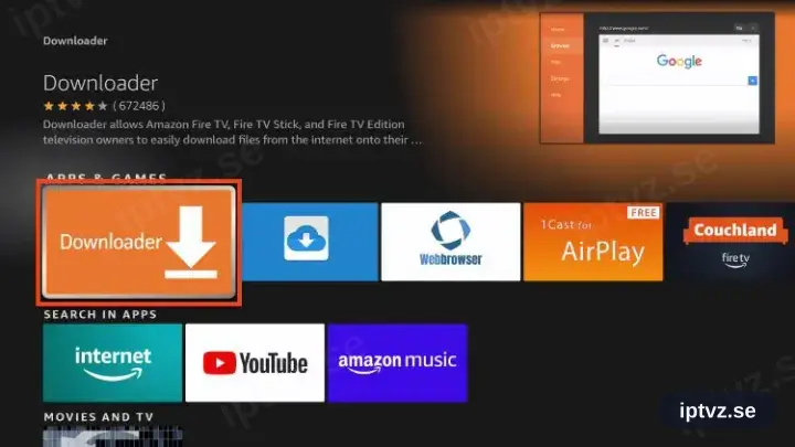 Appen Downloader i sökresultatet